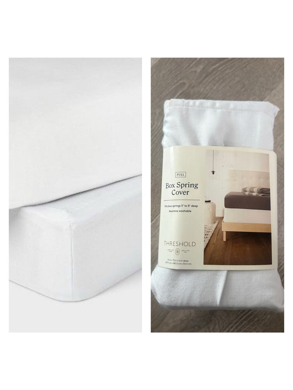 NWT Threshold White Full Box Spring Cover Bedding 54 x 75